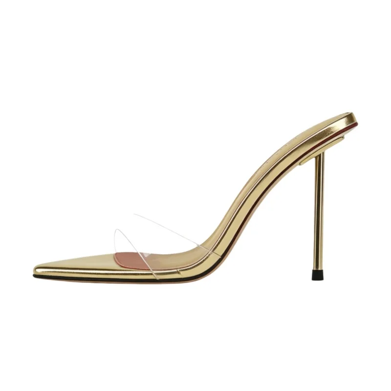 Arden Furtado Summer Transparent PVC Metal heel Peep toe Mules pointed Slip-on Super high heel Word slippers white Wedding shoes
Arden Furtado Summer Transparent PVC Metal heel Peep toe Mules pointed Slip-on Super high heel Word slippers white Wedding shoes