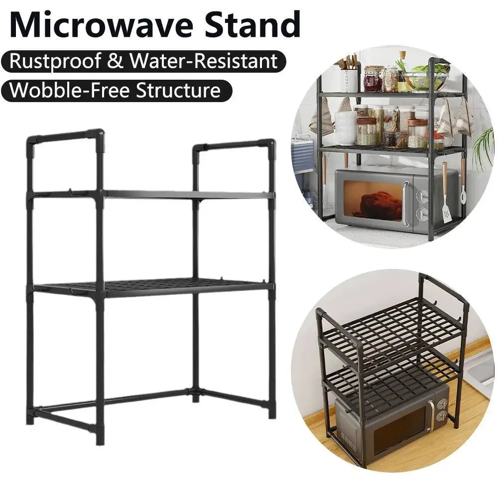 Extra Wide Microwave Stand - 2-Tier Heavy-Duty Kitchen Shelf For Oven Toaster & Spice Racks With Handrail Hooks Non-Slip
Extra Wide Microwave Stand - 2-Tier Heavy-Duty Kitchen Shelf For Oven Toaster & Spice Racks With Handrail Hooks Non-Slip