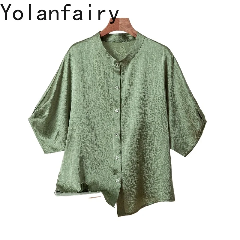 YOLANFAIRY 100% натуральные шелковые рубашки из тутового шелкопряда для женщин, летние модные топы из жемчужного атласа 2026 года, элегантная женская блузка с рукавом до локтя
YOLANFAIRY 100% натуральные шелковые рубашки из тутового шелкопряда для женщин, летние модные топы из жемчужного атласа 2026 года, элегантная женская блузка с рукавом до локтя
