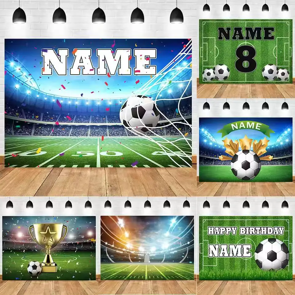 Football Backdrop Customize Name Boy Birthday Soccer Field Sports Poster Baby Shower Banner Golden Trophy Photo Booth Background
Football Backdrop Customize Name Boy Birthday Soccer Field Sports Poster Baby Shower Banner Golden Trophy Photo Booth Background