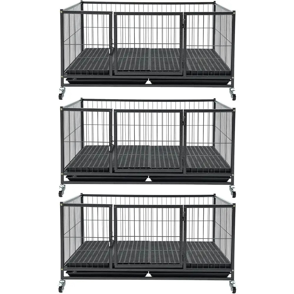 43 Heavy-Duty Metal Dog Crate for Puppies with Washable Floor, Removable Tray, Lockable Wheels
43 Heavy-Duty Metal Dog Crate for Puppies with Washable Floor, Removable Tray, Lockable Wheels
