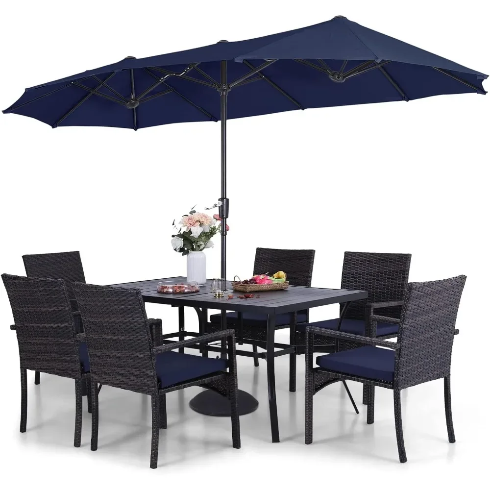 Patio Outdoor Table and Chairs Set with Umbrella Navy, Patio Dining Sets for 6, 7 Pieces Patio Table Set Clearanc
Patio Outdoor Table and Chairs Set with Umbrella Navy, Patio Dining Sets for 6, 7 Pieces Patio Table Set Clearanc
