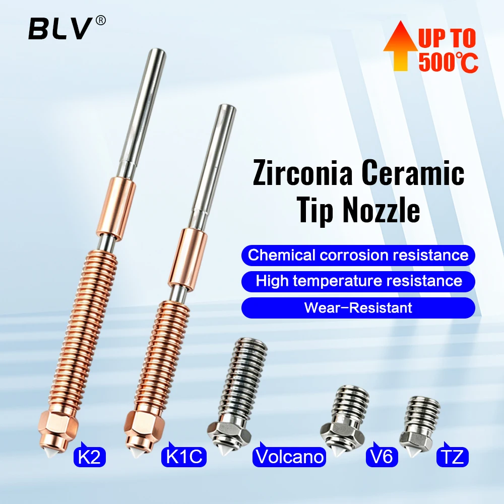BLV® V6 Volcano TZ K1C K2 Zirconia Ceramic Tip Nozzle Nickel Plated Copper Alloy Base Body Ultra Wear Resistant Hard for CF
BLV® V6 Volcano TZ K1C K2 Zirconia Ceramic Tip Nozzle Nickel Plated Copper Alloy Base Body Ultra Wear Resistant Hard for CF