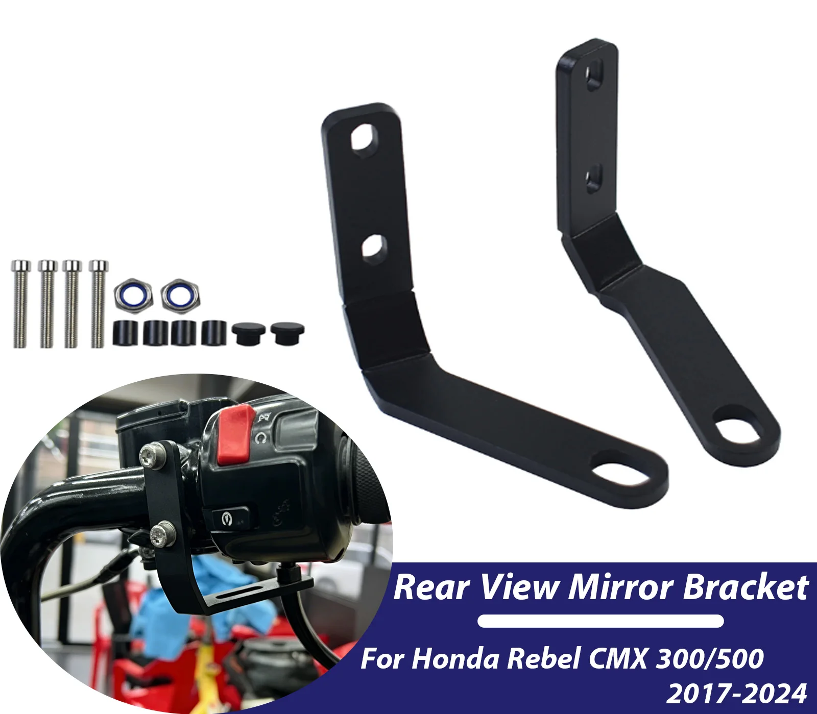 For Honda Rebel CMX 300 500 2017-2025 Handlebar Rear View Side Mirror Bracket Side Holder Motorcycle Accessories
For Honda Rebel CMX 300 500 2017-2025 Handlebar Rear View Side Mirror Bracket Side Holder Motorcycle Accessories