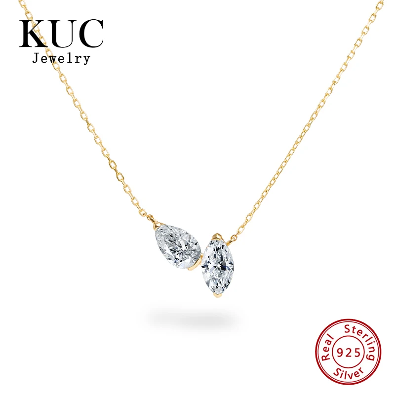 Minimalist Unique Stylish S925 Sterling Silver Pear-shaped and Marquise-shaped Duo Zirconia Pendant Necklace
Minimalist Unique Stylish S925 Sterling Silver Pear-shaped and Marquise-shaped Duo Zirconia Pendant Necklace