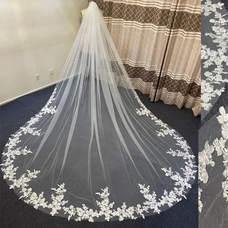 Wedding Veil Lace Applique Bottom Cathedral Veil Flower 1T Bridal Veils Long Wedding Veil with Comb Customized
Wedding Veil Lace Applique Bottom Cathedral Veil Flower 1T Bridal Veils Long Wedding Veil with Comb Customized