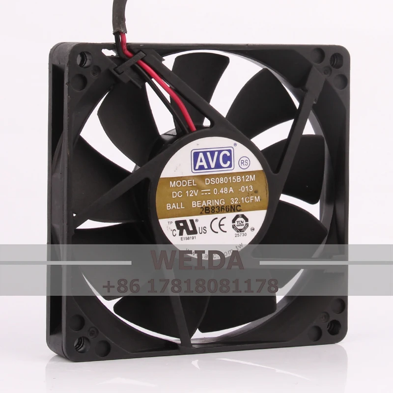DS08015B12M Новый оригинальный AVC DC12V 0,48A AC EC 8015 8 см 2-проводной вентилятор охлаждения сервера с большим объемом воздуха и двойным шариком 80X80X15MM 
DS08015B12M Новый оригинальный AVC DC12V 0,48A AC EC 8015 8 см 2-проводной вентилятор охлаждения сервера с большим объемом воздуха и двойным шариком 80X80X15MM