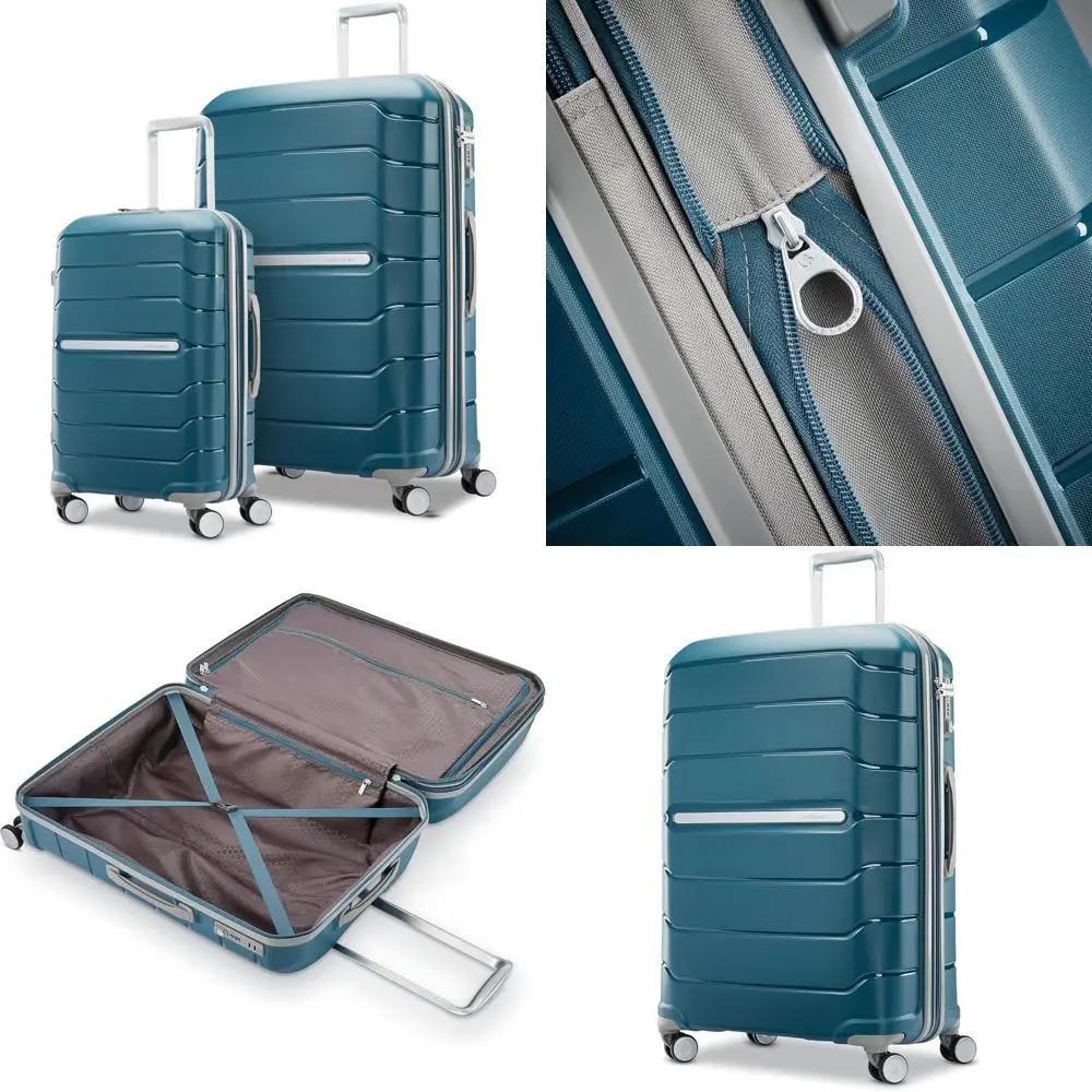 Комплект багажа из двух частей — ручная кладь и большой чемодан-спиннер с прочным полипропиленовым корпусом.
Комплект багажа из двух частей — ручная кладь и большой чемодан-спиннер с прочным полипропиленовым корпусом.