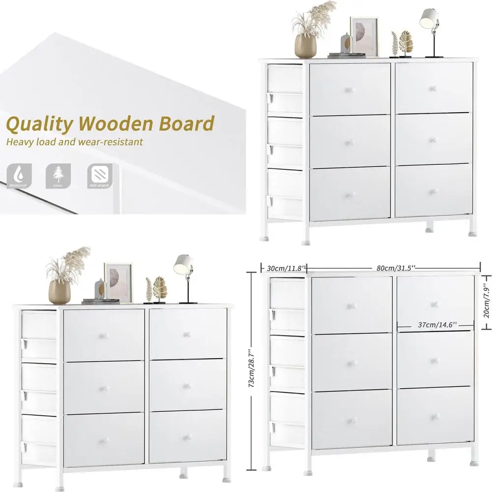 6-Drawer Fabric Storage Chest for Bedroom, Nursery, and Office - Modern Organizer for Kids and Adults
6-Drawer Fabric Storage Chest for Bedroom, Nursery, and Office - Modern Organizer for Kids and Adults