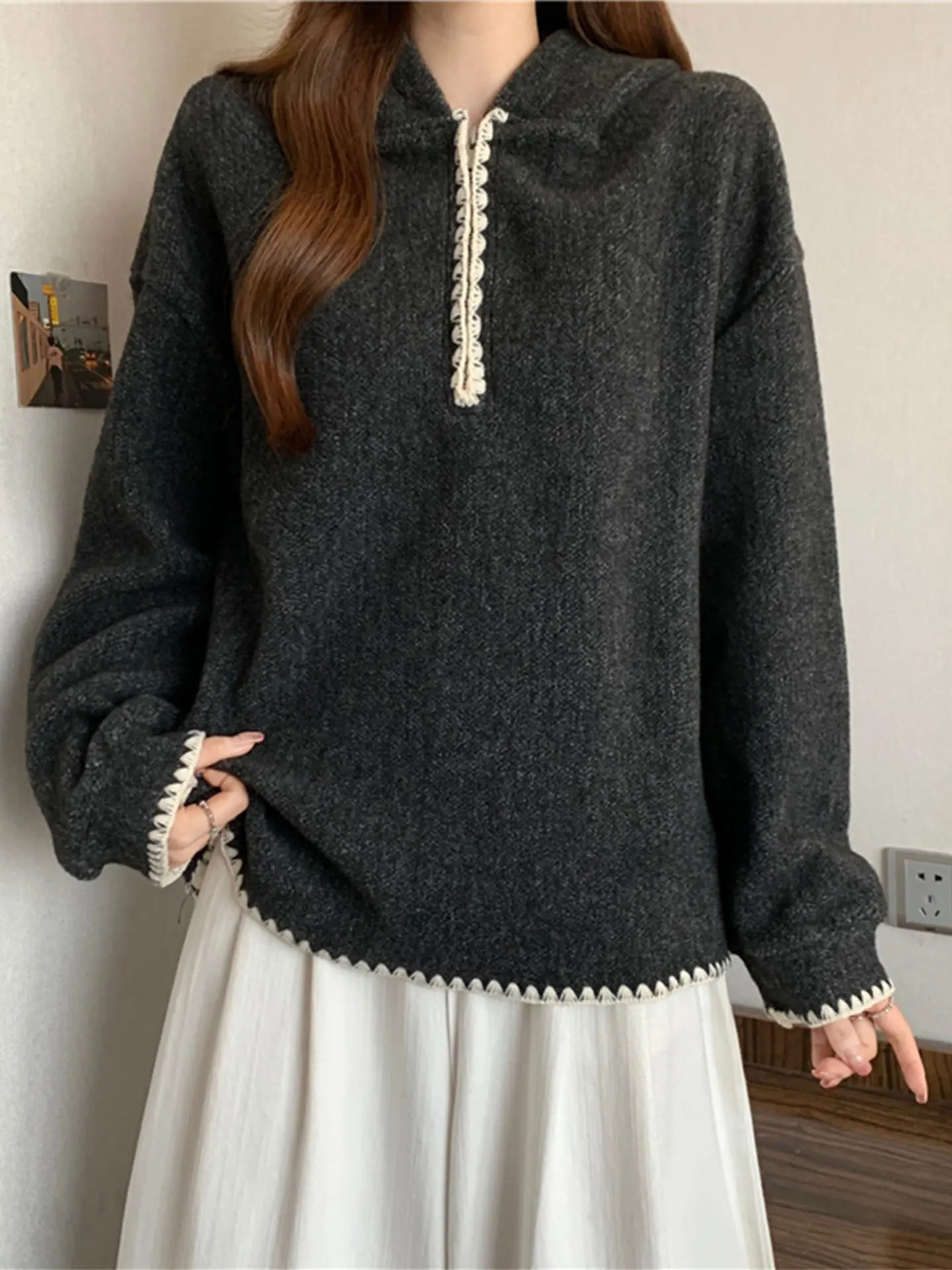 Ay Длинный све свитшот с капюшоном, женский зимний свитер на молнии больших размеров, свободный утягивающий модный топ для поездок на работу, корейский стиль...
Ay Длинный све свитшот с капюшоном, женский зимний свитер на молнии больших размеров, свободный утягивающий модный топ для поездок на работу, корейский стиль...