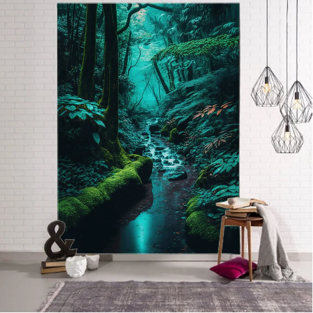 Vertical Jungle Stream Landscape Tapestry 3D Forest Wall Hanging Cloth Living Room Bedroom Home Aesthetics Wall Decoration
Vertical Jungle Stream Landscape Tapestry 3D Forest Wall Hanging Cloth Living Room Bedroom Home Aesthetics Wall Decoration