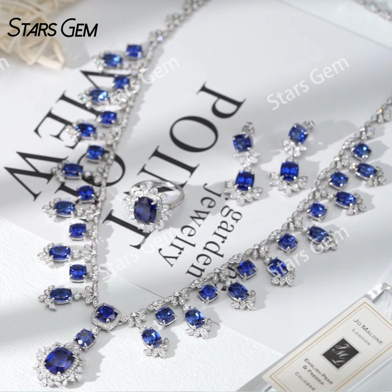 Роскошный комплект ювелирных изделий из стерлингового серебра 925 пробы, муассанит, лабораторный сапфир, королевский синий кольцо, серьги, ожерелье, кулон для свадебной вечеринки, подарок
Роскошный комплект ювелирных изделий из стерлингового серебра 925 пробы, муассанит, лабораторный сапфир, королевский синий кольцо, серьги, ожерелье, кулон для свадебной вечеринки, подарок