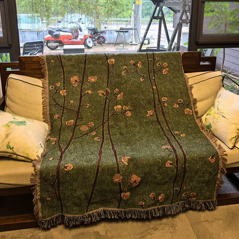 Cozy Vintage Plum Blossom Woven Blanket with Tassels Boho Botanical Floral Tapestry Throw for Sofa Bed Cottagecore Home Decor
Cozy Vintage Plum Blossom Woven Blanket with Tassels Boho Botanical Floral Tapestry Throw for Sofa Bed Cottagecore Home Decor