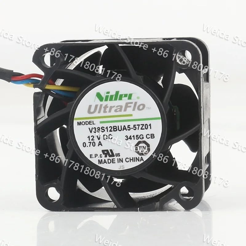 New Nidec DC 12V 40X40X28MM Double ball bearing 0.70A violent four-wire 4CM V38S12BUA5-57Z01 cooling fan
New Nidec DC 12V 40X40X28MM Double ball bearing 0.70A violent four-wire 4CM V38S12BUA5-57Z01 cooling fan