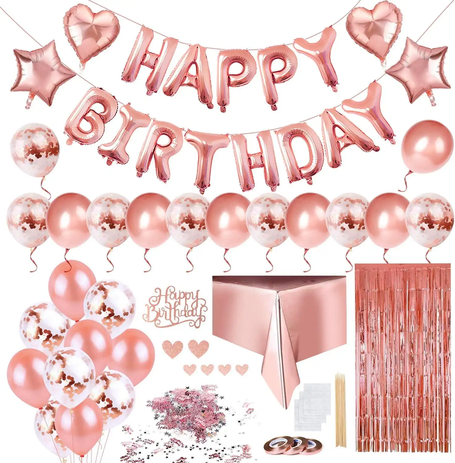 Rose Gold Happy Birthday Decorations Set for Girls and Women,Happy Birthday Balloons Banner,Decoracion De Cumpleaños Para Mujer
Rose Gold Happy Birthday Decorations Set for Girls and Women,Happy Birthday Balloons Banner,Decoracion De Cumpleaños Para Mujer