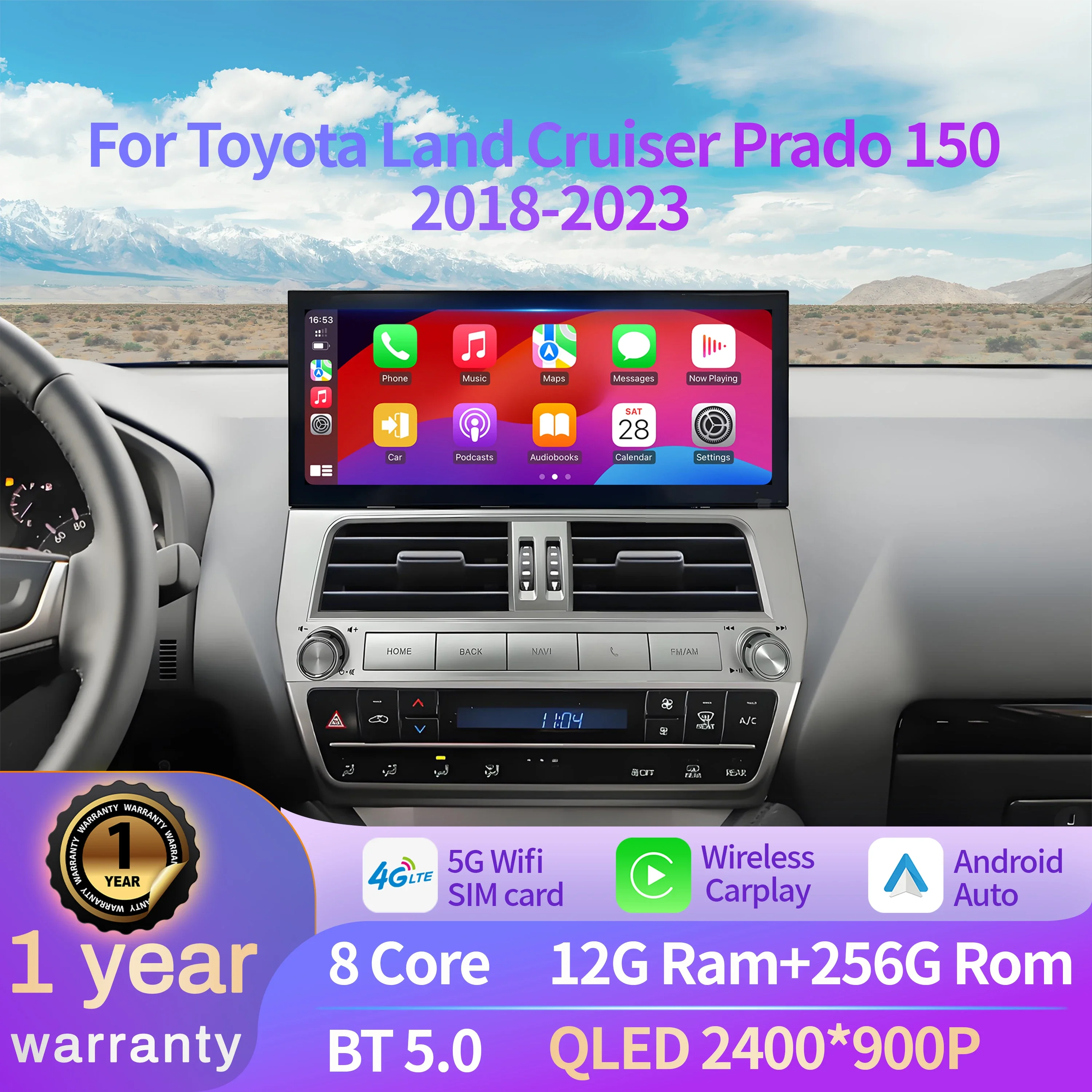 12.3 Inch Car Radio for Toyota Land Cruiser Prado 150 2018-2023 Android 15 Wireless BT Carplay Multimedia Touch Screen
12.3 Inch Car Radio for Toyota Land Cruiser Prado 150 2018-2023 Android 15 Wireless BT Carplay Multimedia Touch Screen