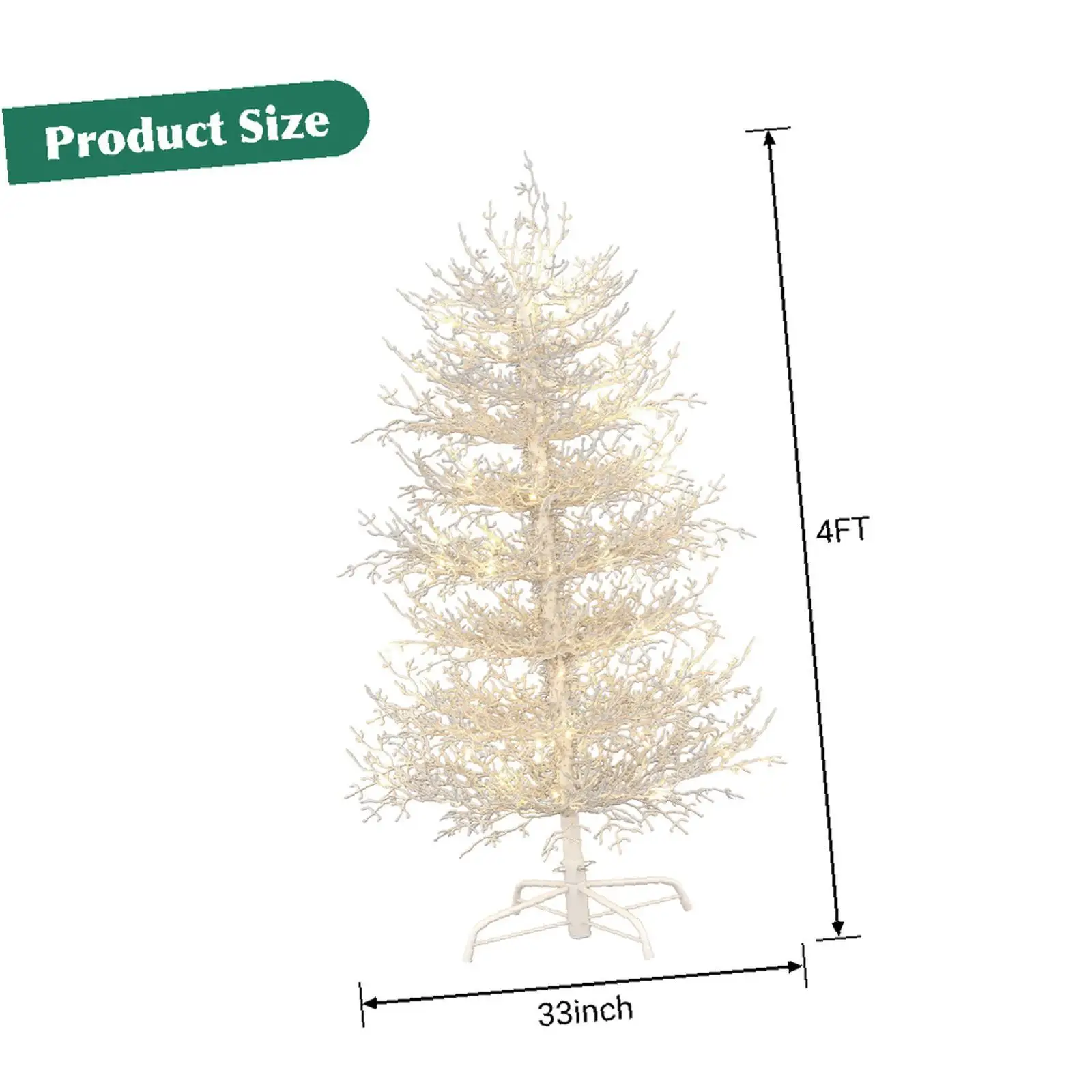 Hinged Branch Artificial Christmas Tree 4ft Snow Flocked Fir with Integrated LED Lights for Interior Decoration
Hinged Branch Artificial Christmas Tree 4ft Snow Flocked Fir with Integrated LED Lights for Interior Decoration