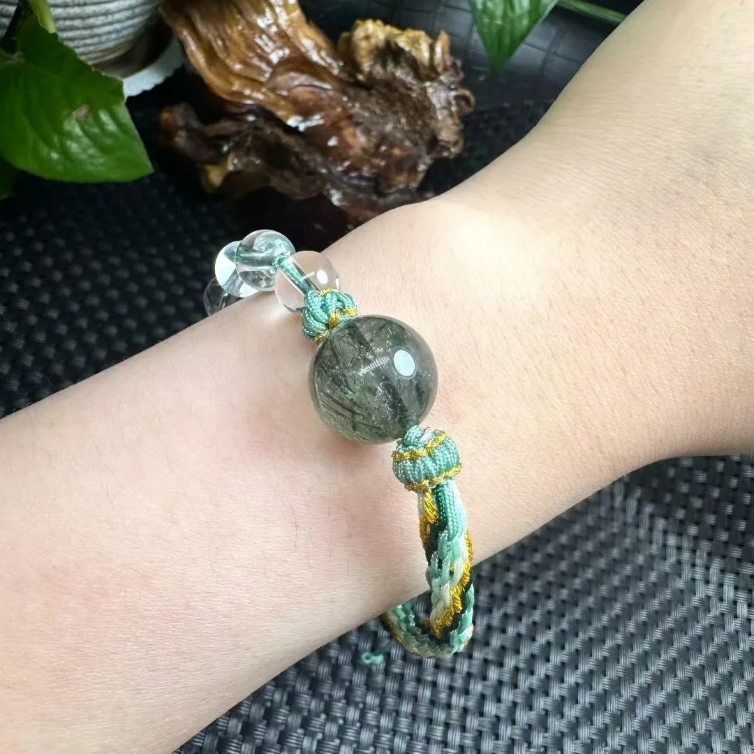 1 Pc Natural Green Rutilated Quartz Sphere Hand-knitted Bracelet Crystal Reiki Healing Stone Jewelry Gift For Women Men
1 Pc Natural Green Rutilated Quartz Sphere Hand-knitted Bracelet Crystal Reiki Healing Stone Jewelry Gift For Women Men