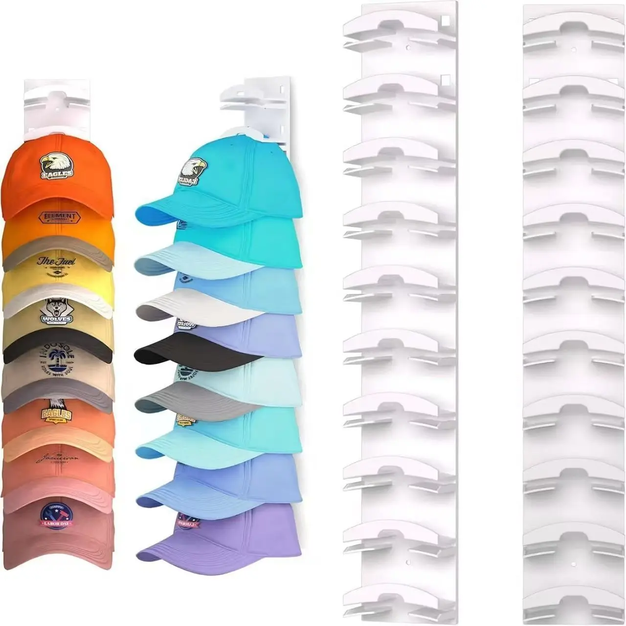 24 Caps Storage Organizer with Magnetic Interlocking, No Drill Installation for Closet & Wall, Dual Modular Cap Rack
24 Caps Storage Organizer with Magnetic Interlocking, No Drill Installation for Closet & Wall, Dual Modular Cap Rack