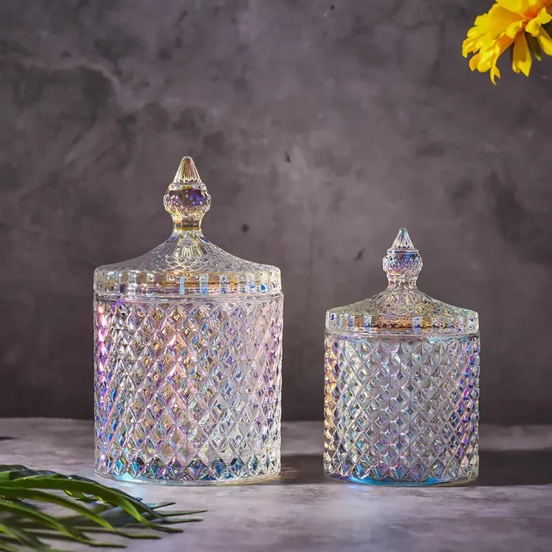 Modern Diamond Shape Clear Glass Storage Jar Dresser Cotton Swab Storage Bottle Home Candy Biscuit Jar Container Home Decoration
Modern Diamond Shape Clear Glass Storage Jar Dresser Cotton Swab Storage Bottle Home Candy Biscuit Jar Container Home Decoration