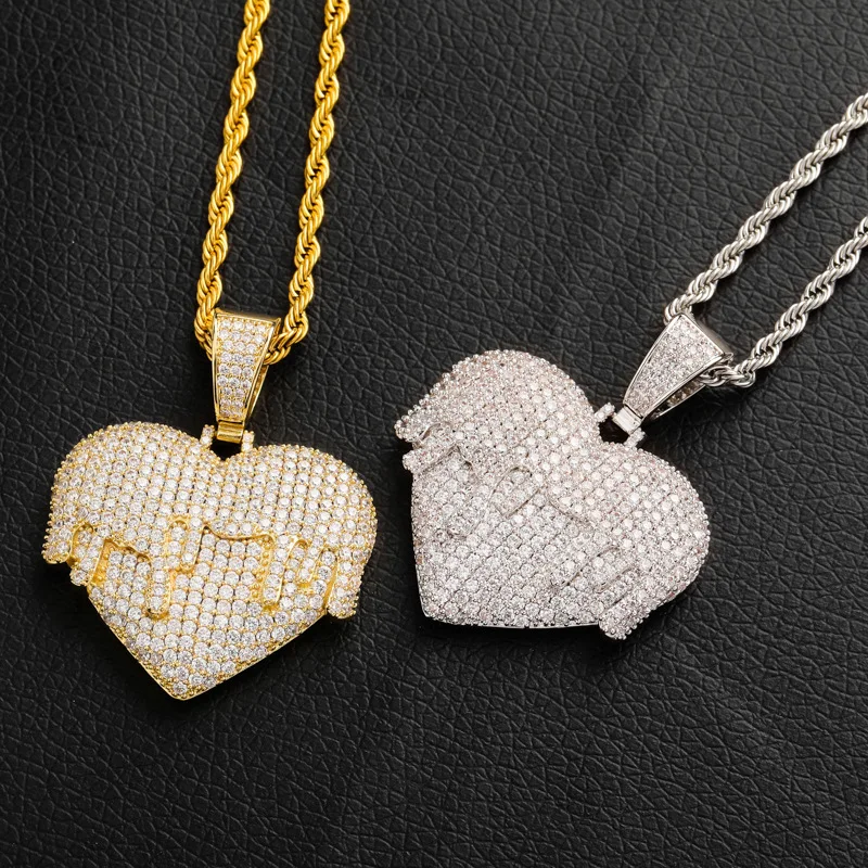 Хип-хоп AAA кубический цирконий с покрытием Bling Iced Out плавящееся сердце любовники подвески ожерелье для женщин мужчин рэпер ювелирные изделия
Хип-хоп AAA кубический цирконий с покрытием Bling Iced Out плавящееся сердце любовники подвески ожерелье для женщин мужчин рэпер ювелирные изделия