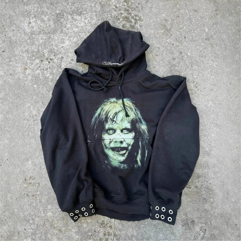 Y2K Halloween Funny Face Print Gothic Long Sleeved Pullover Iron Ring Decoration Grunge Street Fashion Punk Winter Loose Hoodie
Y2K Halloween Funny Face Print Gothic Long Sleeved Pullover Iron Ring Decoration Grunge Street Fashion Punk Winter Loose Hoodie