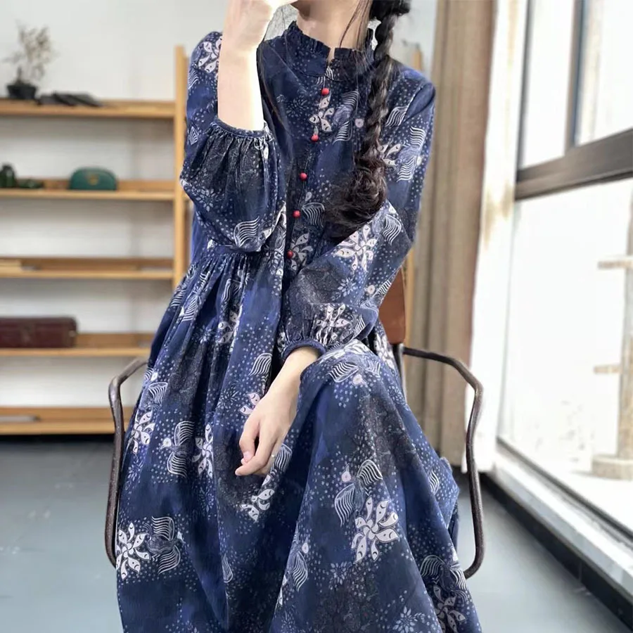 Spring and Autumn Retro Art Linen Printed Color Contrasting Long Sleeve Fat Sister Fashion High Waist Cotton Hemp Dress
Spring and Autumn Retro Art Linen Printed Color Contrasting Long Sleeve Fat Sister Fashion High Waist Cotton Hemp Dress