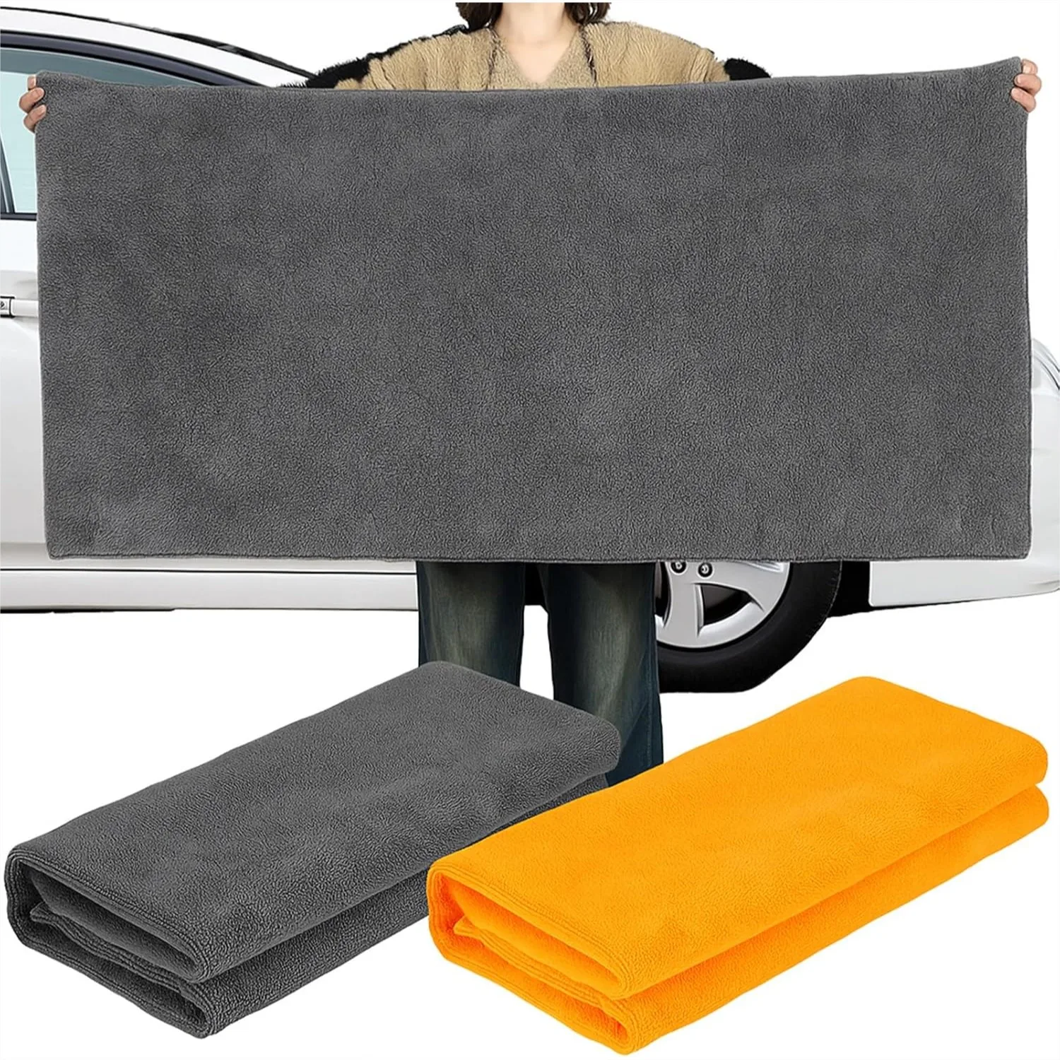 2 Pcs Giant Microfiber Car Drying Towel 55x28 in, Thick Soft Plush Streak Free Lint Free for Car Truck SUV
2 Pcs Giant Microfiber Car Drying Towel 55x28 in, Thick Soft Plush Streak Free Lint Free for Car Truck SUV