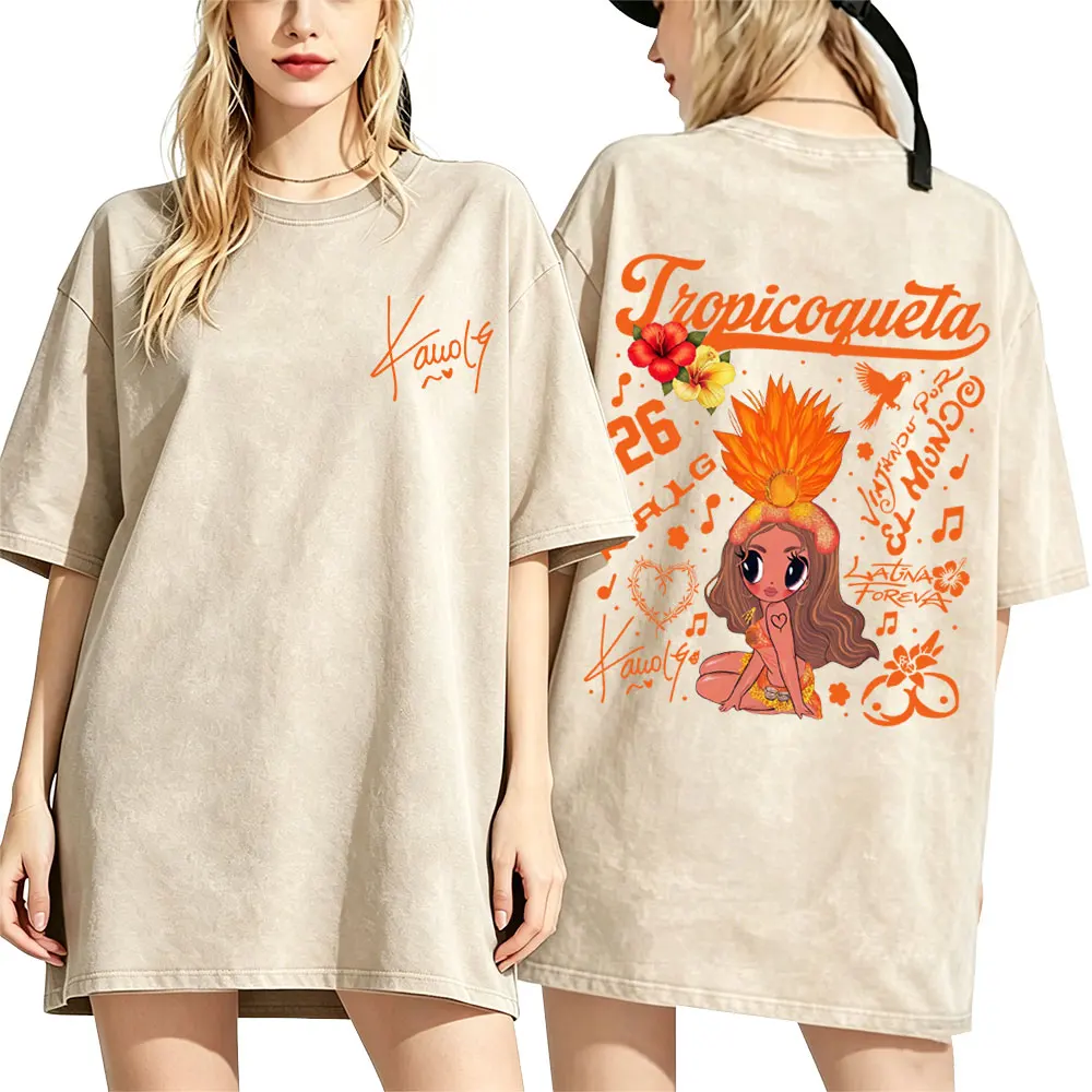 Washed Vintage Karol G Tropicoqueta Graphic T-shirt Men Women Clothing Fashion Oversized T Shirts Men's Casual Cotton T-shirts
Washed Vintage Karol G Tropicoqueta Graphic T-shirt Men Women Clothing Fashion Oversized T Shirts Men's Casual Cotton T-shirts