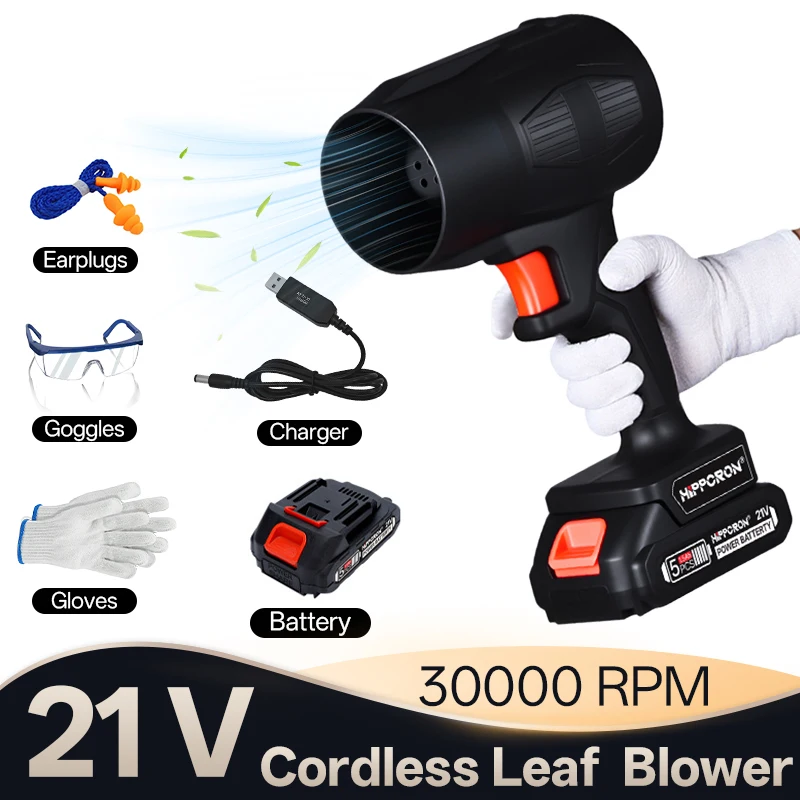 Hippcron 21V Cordless Leaf Blower 30000RPM Powerful High-Speed Motor USB-Cable Clutter Clearing Clearing Fallen Leaves/Debris
Hippcron 21V Cordless Leaf Blower 30000RPM Powerful High-Speed Motor USB-Cable Clutter Clearing Clearing Fallen Leaves/Debris