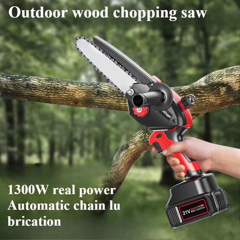 Cordless lithium battery chainsaw, small household garden saw, single-hand firewood cutting chainsaw for felling trees
Cordless lithium battery chainsaw, small household garden saw, single-hand firewood cutting chainsaw for felling trees