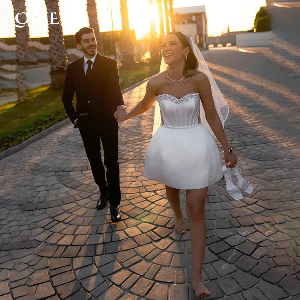LORIE Vintage Sexy Short Wedding Dress Ruffle Strapless Corset Mini Bridal Gown Princess Bride Gowns Customized Cocktail Dress
LORIE Vintage Sexy Short Wedding Dress Ruffle Strapless Corset Mini Bridal Gown Princess Bride Gowns Customized Cocktail Dress