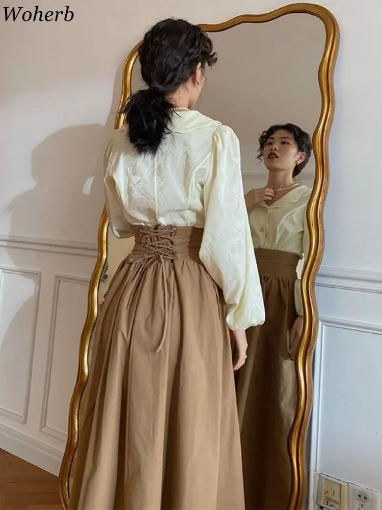 New Long Skirts Women High Waist Y2K Midi A-line Jupe Preppy Casual Korean Fashion Pleated 2025 Faldas Mujer De Moda
New Long Skirts Women High Waist Y2K Midi A-line Jupe Preppy Casual Korean Fashion Pleated 2025 Faldas Mujer De Moda