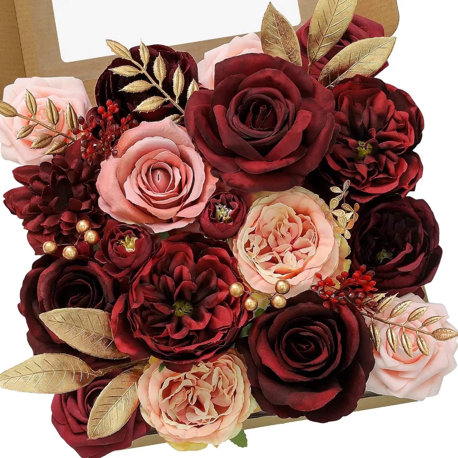 Artificial Flowers Burgundy Pink Fake Flowers for Bridal Bouquets Wedding Decorations Cake Flowers for Home Party Table
Artificial Flowers Burgundy Pink Fake Flowers for Bridal Bouquets Wedding Decorations Cake Flowers for Home Party Table