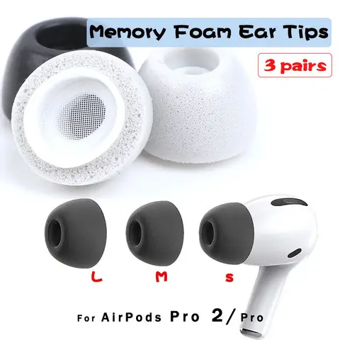 For Apple AirPods Pro 2 Ear Tips Memory Foam Tips Anti Slip Earbuds Ear Cushion Replacement Earphone Ear pads Small Medium Large