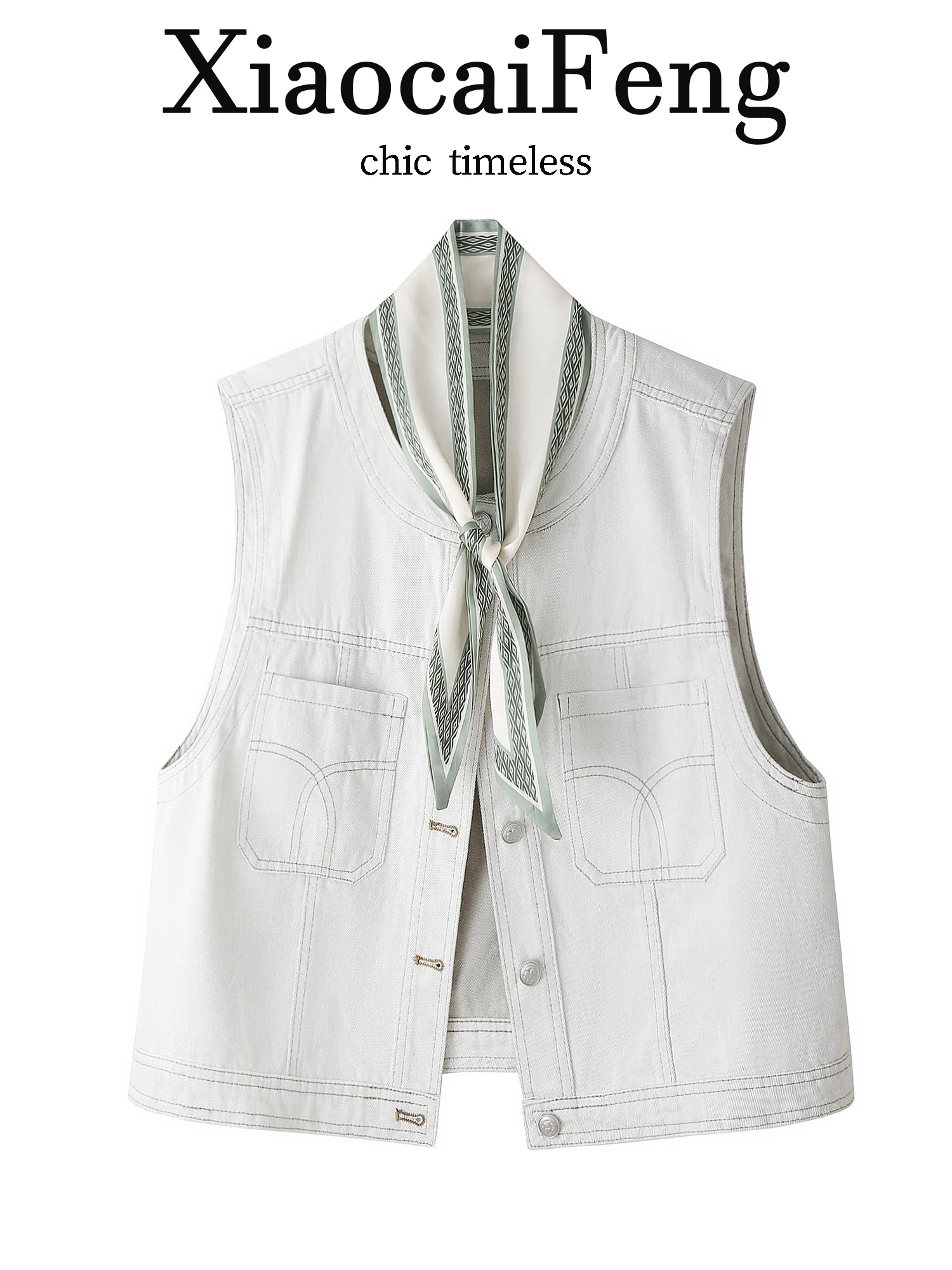 Old Money Style Denim Vest Top Women's Spring Summer Commute Sleeveless round Neck Jacket Outerwear Loose Fit Short Length
Old Money Style Denim Vest Top Women's Spring Summer Commute Sleeveless round Neck Jacket Outerwear Loose Fit Short Length