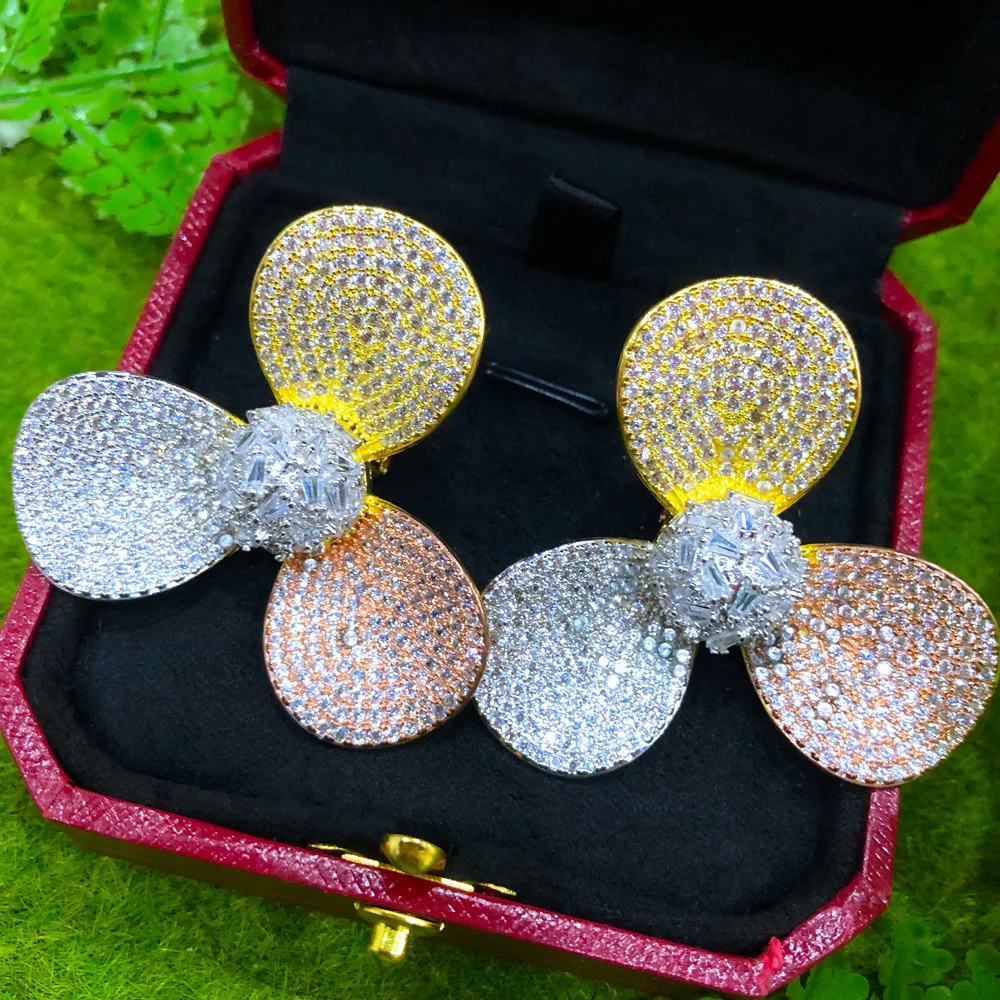 GODKI Luxury Lucky Flower Stud Earrings For Women Wedding Full Micro Cubic Zircon Bridal Engagement Jewelry Addiction
GODKI Luxury Lucky Flower Stud Earrings For Women Wedding Full Micro Cubic Zircon Bridal Engagement Jewelry Addiction