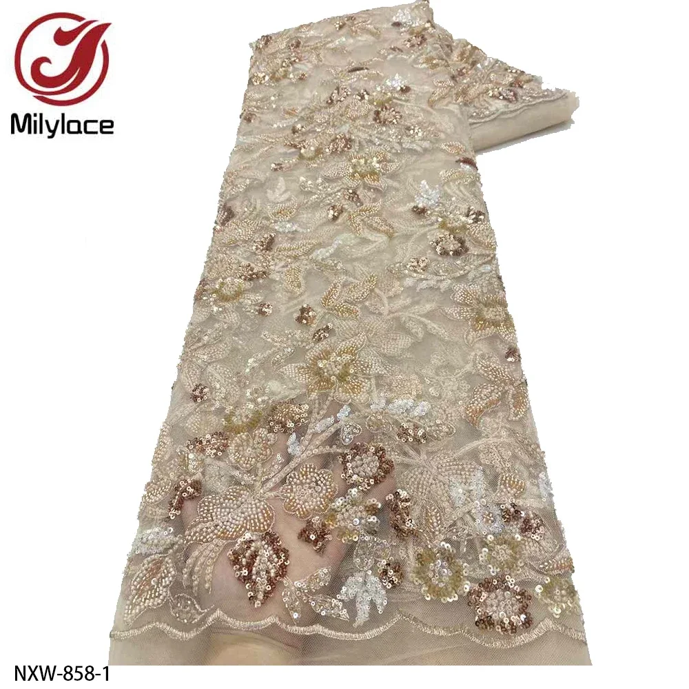 Elegant Heavy Beaded French Tulle Fabric Nigerian Sequins Lace Fabrics for Party Dress NXW-858
Elegant Heavy Beaded French Tulle Fabric Nigerian Sequins Lace Fabrics for Party Dress NXW-858