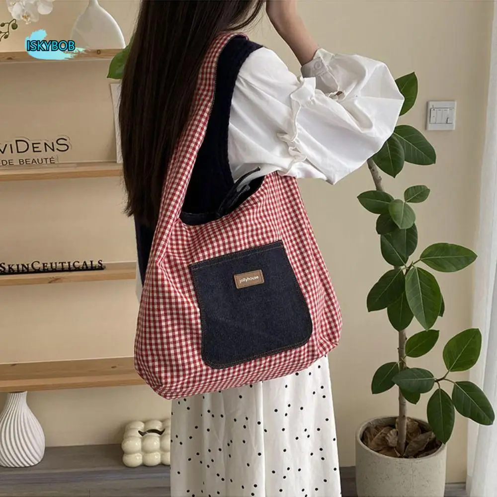 Cloth Double Sided Plaid Denim Vest Bag Retro Korean Style Denim Shoulder Bag Large Capacity Handbag Bohemian Messenger Bag
Cloth Double Sided Plaid Denim Vest Bag Retro Korean Style Denim Shoulder Bag Large Capacity Handbag Bohemian Messenger Bag