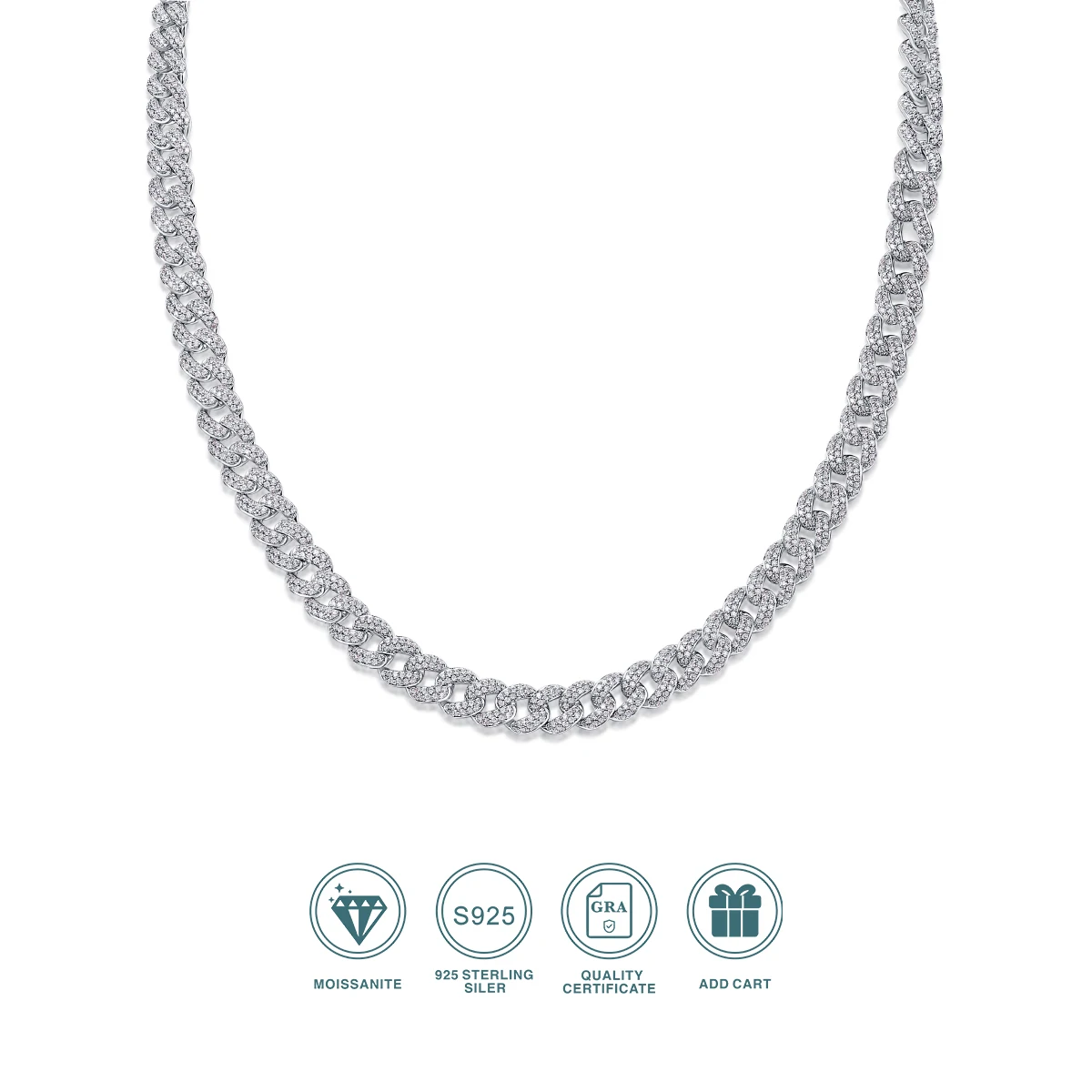 JIUZUAN D colour full moissan ite cuban chain ladies necklace men S925 silver necklace hip hop fashion luxury boutique jewellery
JIUZUAN D colour full moissan ite cuban chain ladies necklace men S925 silver necklace hip hop fashion luxury boutique jewellery