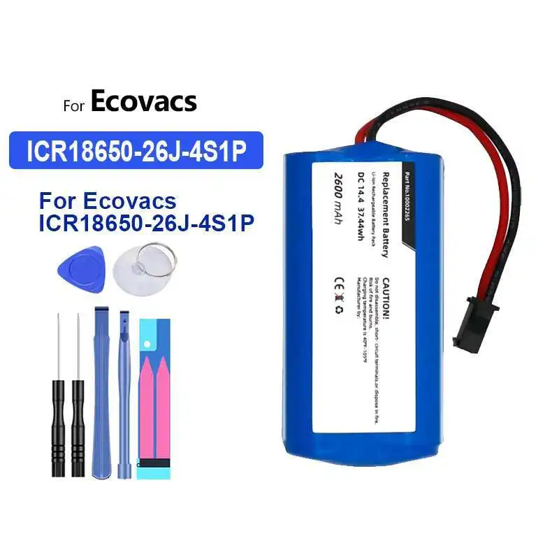 Robotic Vacuum Cleaner Battery 2800mAh For Ecovacs ICR18650-26J-4S1P CEN540 546 550 640 663 665 ICR1865026J4S1P
Robotic Vacuum Cleaner Battery 2800mAh For Ecovacs ICR18650-26J-4S1P CEN540 546 550 640 663 665 ICR1865026J4S1P