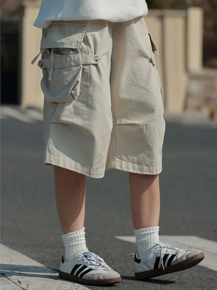 Retro Japanese Sle Pleated Multi-ket Workwear orts Men's Summer Casual Wide Leg Loose Straight Cotton Seven-Foot Pants
Retro Japanese Sle Pleated Multi-ket Workwear orts Men's Summer Casual Wide Leg Loose Straight Cotton Seven-Foot Pants