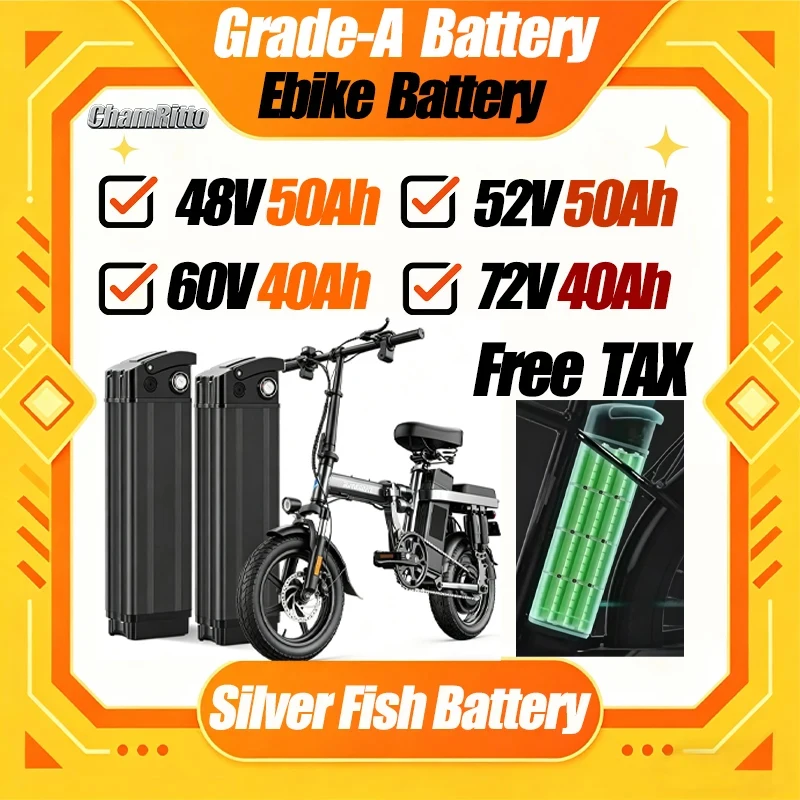 48v Electric Bicycle 52v SilverFish Akku 60v20 24ah 30ah 40ah 50 60ah Battery E-bike 72v Bafang 1000w 2000w 36V Lithium Batterie
48v Electric Bicycle 52v SilverFish Akku 60v20 24ah 30ah 40ah 50 60ah Battery E-bike 72v Bafang 1000w 2000w 36V Lithium Batterie