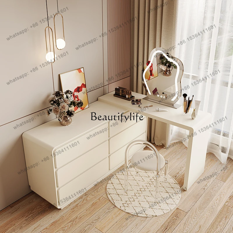 D25Cream wind all solid wood dresser bedroom modern simple storage corner six chest retractable integrated makeup table
D25Cream wind all solid wood dresser bedroom modern simple storage corner six chest retractable integrated makeup table