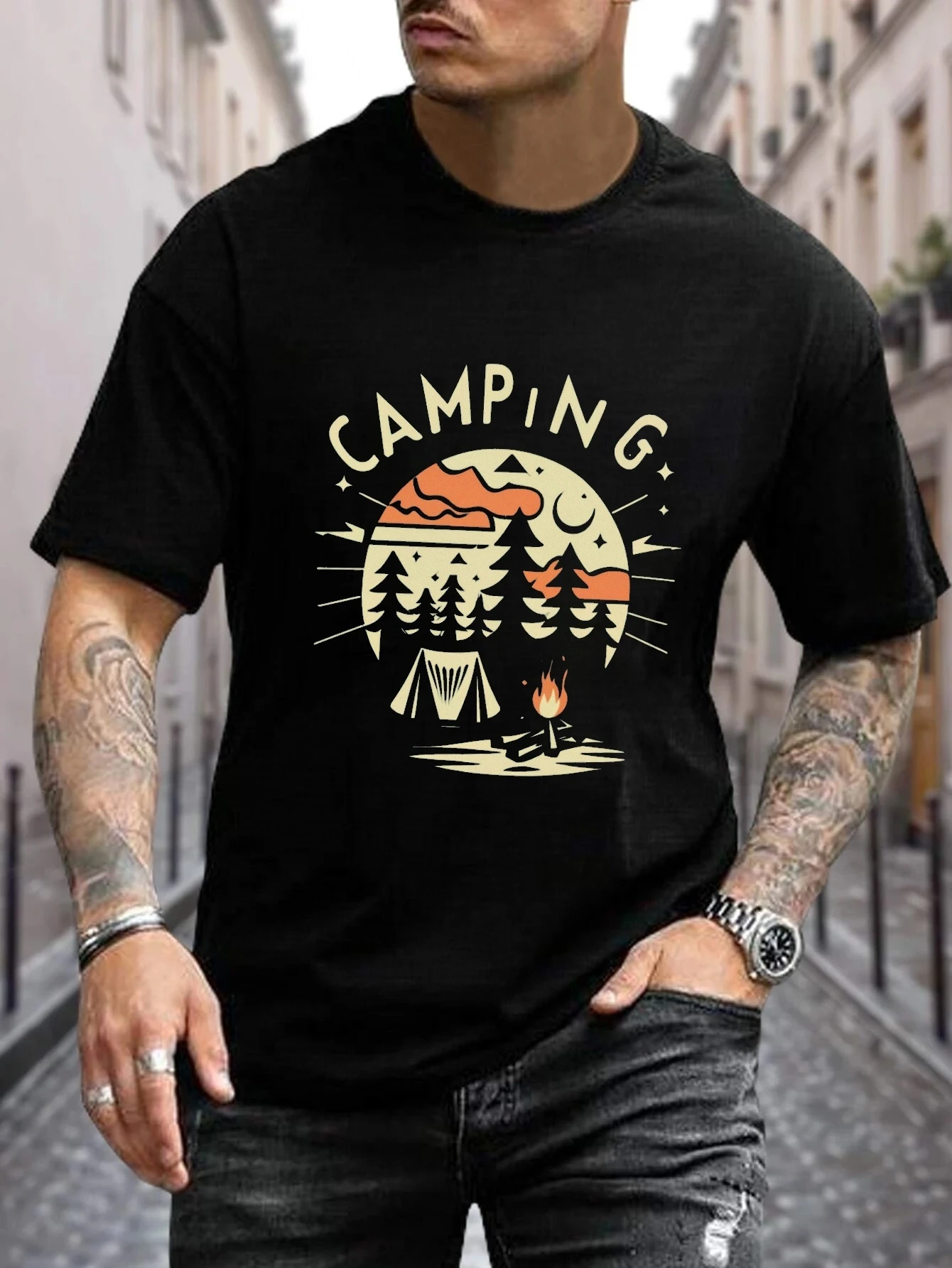 High-quality Men's Summer New Thick Pure Cotton T-shirt, with Printed Design, Stylish, Breathable, and Sweat-absorbing
High-quality Men's Summer New Thick Pure Cotton T-shirt, with Printed Design, Stylish, Breathable, and Sweat-absorbing