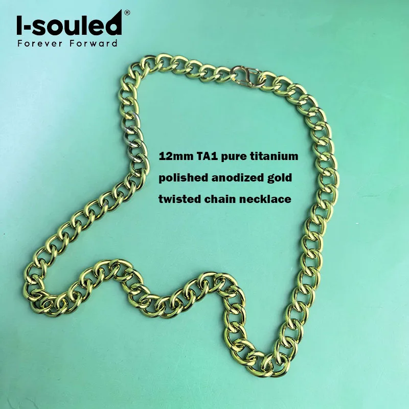 12mm TA1 pure titanium polished anodized men's hip-hop trendy gold twisted chain necklace
12mm TA1 pure titanium polished anodized men's hip-hop trendy gold twisted chain necklace