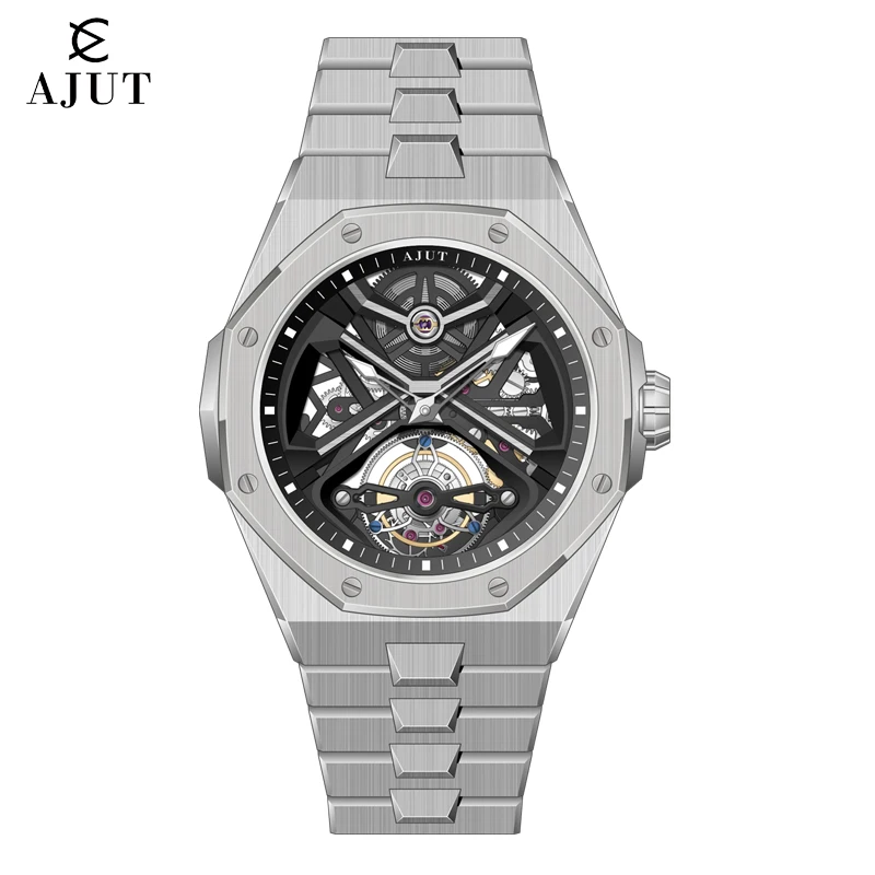 AJUT Automatic Tourbillon Movement Skeleton Watches Male 0517 Stainless Steel Tourbillon Sapphire Man watches Business reloj
AJUT Automatic Tourbillon Movement Skeleton Watches Male 0517 Stainless Steel Tourbillon Sapphire Man watches Business reloj