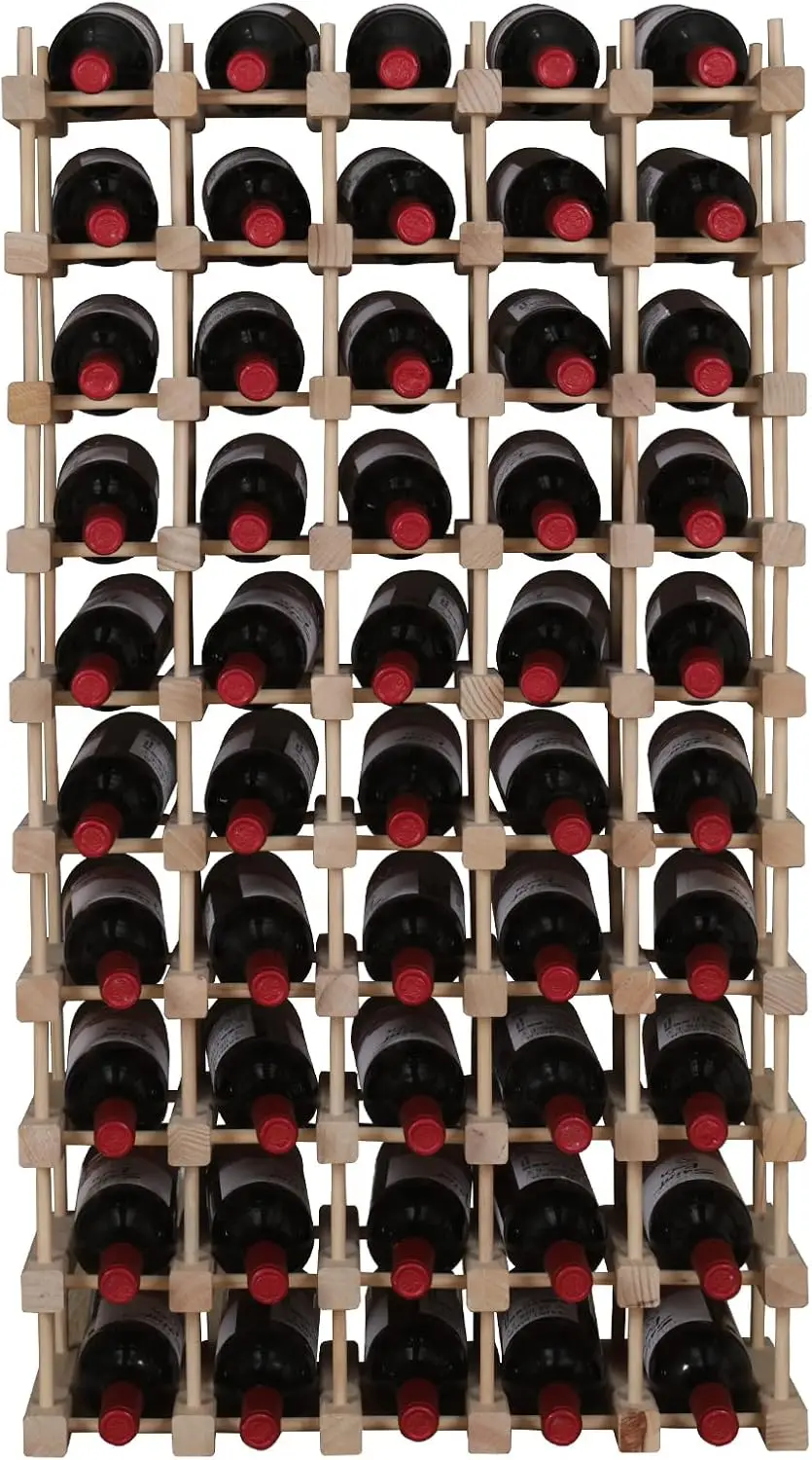 Wooden Wine Rack for 50 Bottles with Sturdy Stackable Countertop Design
Wooden Wine Rack for 50 Bottles with Sturdy Stackable Countertop Design