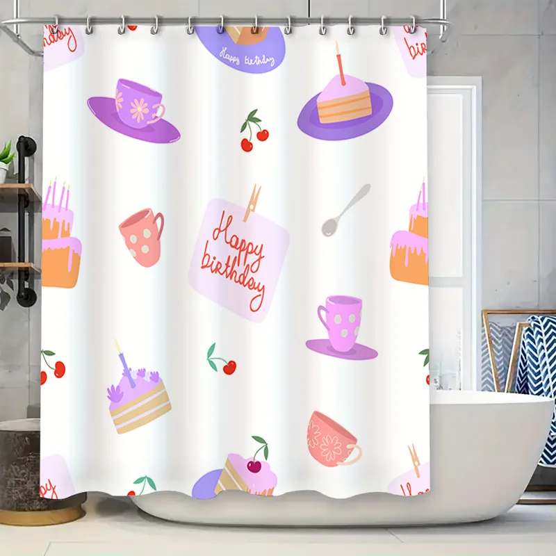 Delightful Birthday Party Shower Curtain Decor with Cake Cupcakes Perfect Gift for Girls
Delightful Birthday Party Shower Curtain Decor with Cake Cupcakes Perfect Gift for Girls