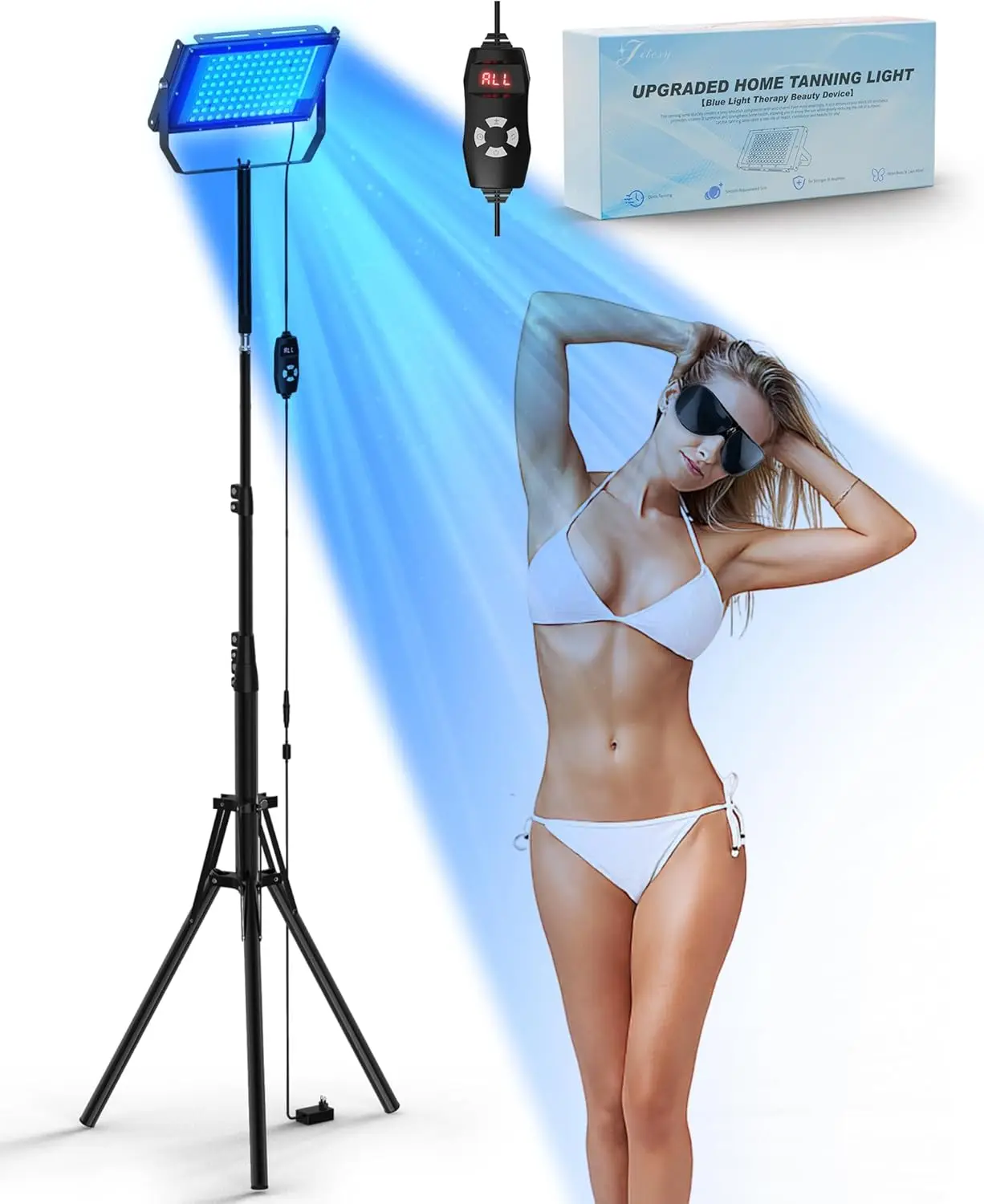 50W Tanning Lamp Tripod Solarium Lamp for UV Tanning Body Wavelength 460nm&480nm 48PCS Blue Light Lamp Solarium Tanning Skincare
50W Tanning Lamp Tripod Solarium Lamp for UV Tanning Body Wavelength 460nm&480nm 48PCS Blue Light Lamp Solarium Tanning Skincare